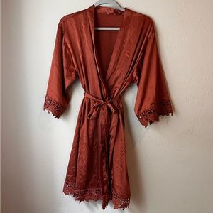 "Get Ready Robe" Rust Color Size Small Silk